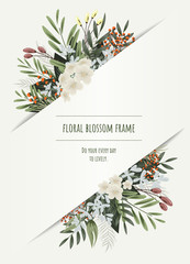 Floral frame for invitation cards and graphics.