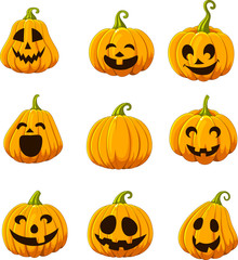 Set of Halloween pumpkin
