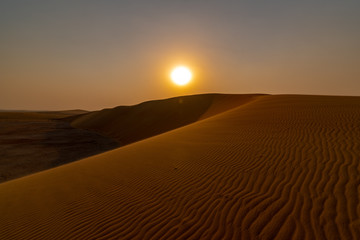 sunset in the desert