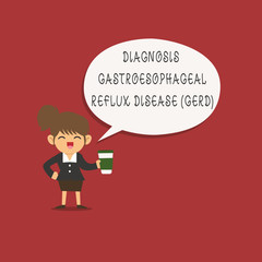 Word writing text Diagnosis Gastroesophageal Reflux Disease Gerd . Business concept for Digestive disorder.