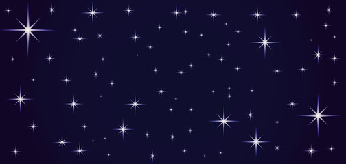 Fototapeta na wymiar Cosmos and shining stars on blue background.