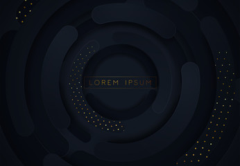 Black modern vector background overlap multi paper lighting square 