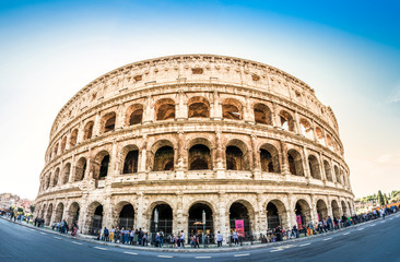 Fototapeta na wymiar Inside view of the Colosseum in Rome