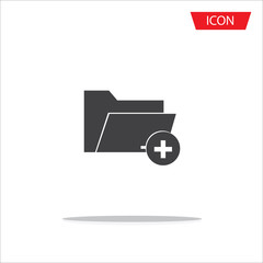 Add file to directory, add file to folder icon isolated on white background.