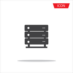 Computer server vector icon, server symbols on white background