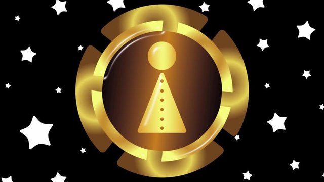 Woman gold sign and stars
