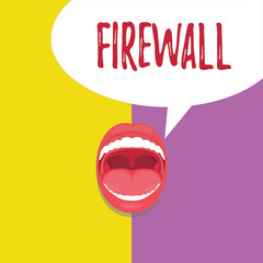 Word writing text Firewall. Business concept for protect network or system from unauthorized access with firewall.