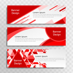 A set of red banner templates designed for the web and various headlines are available in three different designs.