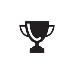 initial letter L logo trophy vector