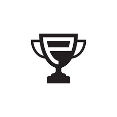 initial letter P logo trophy vector