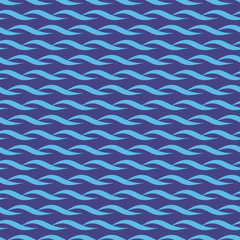 Waves on a blue background. Wallpaper, seamless. Plain. Can be used for packaging, labels, postcards.