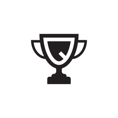 initial letter Q logo trophy vector