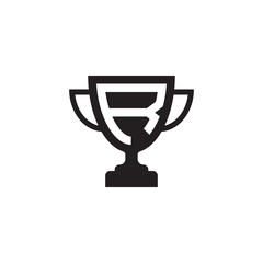 initial letter R logo trophy vector