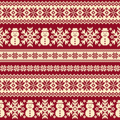 雪だるまのノルディック柄,