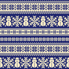 雪だるまのノルディック柄,