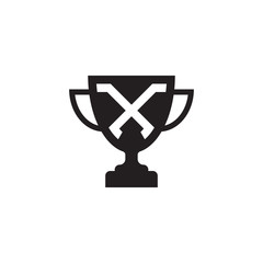 initial letter X logo trophy vector