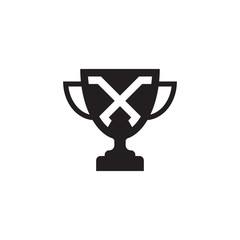 initial letter X logo trophy vector