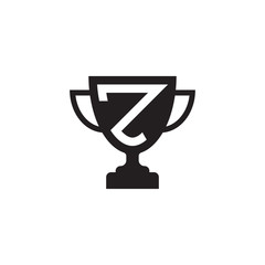 initial letter Z logo trophy vector