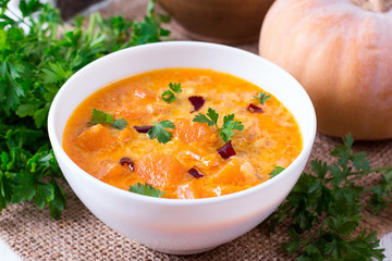 Vegetarian food: pumpkin curry