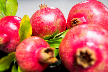 fresh natural red pomegranates