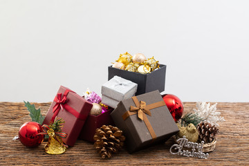 present box with color ribbon on white background for christmas birthday special occassion