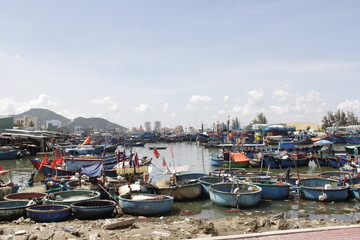 ベトナムのクイニョンにある港市場