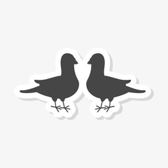 Two black pigeons sticker or logo 
