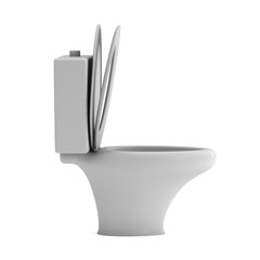 Toilet bowl 3d render isolated on white background