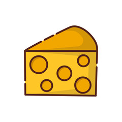 Vector cartoon isolated cheese icon isolated on background