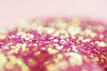 Bokeh of Christmas lights for background abstract.Festive Gift of Happiness and the New Year 2019 celebrations.