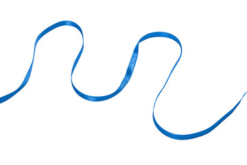 Blue ribbon bow isolated on white background