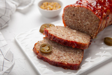 Bacon Wrapped Ground Beef Meatloaf with Cabbage and Bulgur