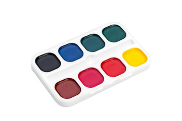 Set of watercolor paints