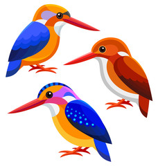 Fototapeta premium Stylized Birds - Kingfishers