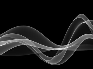     Beautiful Smoke Wave on Black Background 