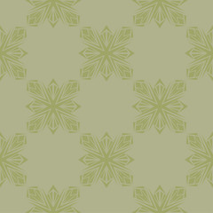 Naklejka na ściany i meble Olive green floral ornamental design. Seamless pattern