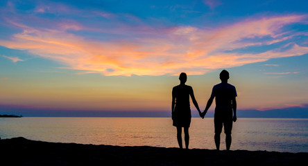 Fototapeta premium coucher de soleil de corse en amoureux 