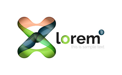 Abstract geometric logo created with overlapping smooth shapes