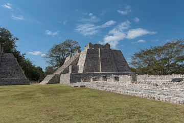 Ruins of the ancient Mayan city of Edzna near campeche, mexico.