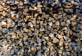 Aufgestapeltes Brennholz Hintergrund