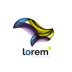 Abstract geometric logo created with overlapping smooth shapes