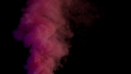pink bomb smoke on black background