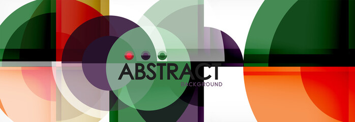 Abstract background - multicolored circles, trendy minimal geometric design