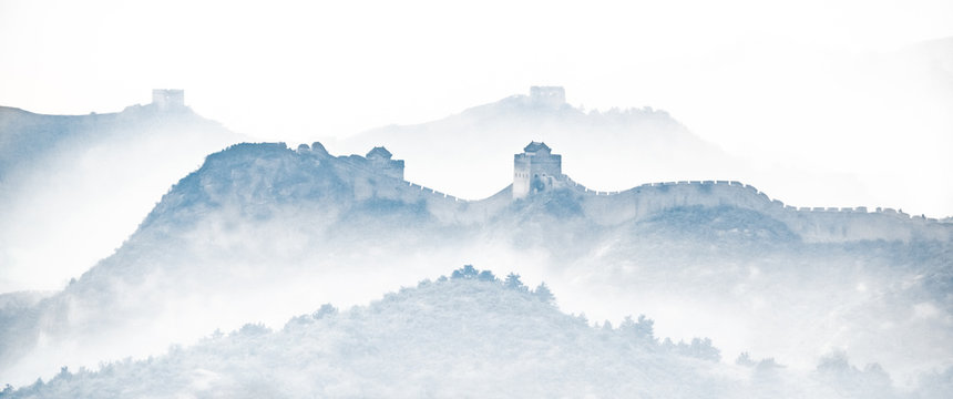 Great Wall of China silhouette