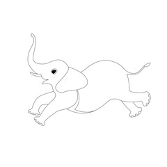 cartoon elephant vector illustration lining draw 
