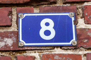 House numbers from France, Belgium, Sweden, Denmark, Finland and St Petersburg
