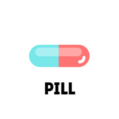 flat vector pill or vitamin 