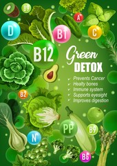 Green diet detox vitamins food nutrition