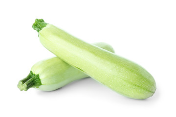 Fresh squashes on white background
