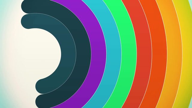 Swirling colorful lines in circle on white background. Rainbow and pastel color concept. Abstraction of rainbow lines